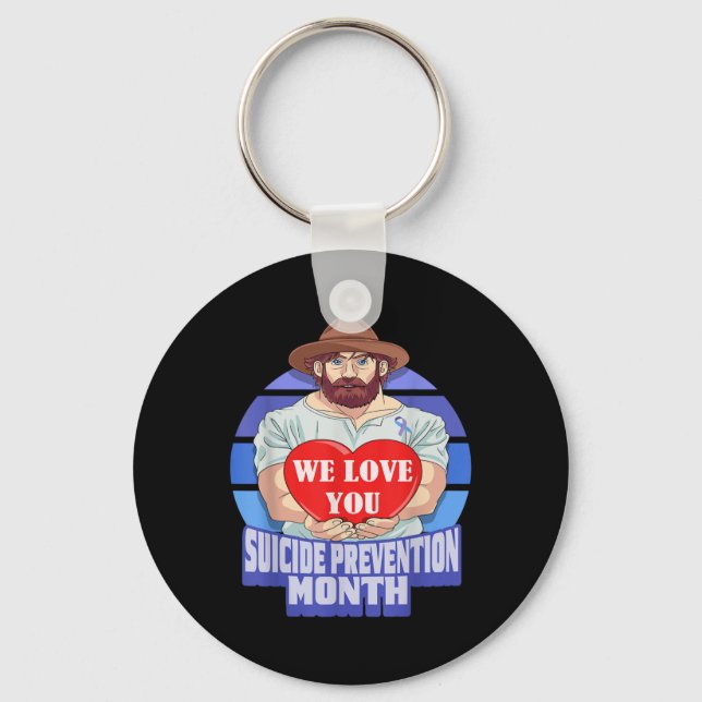 National Suicide Prevention Month Concerned Dad Lo Key Ring (Front)