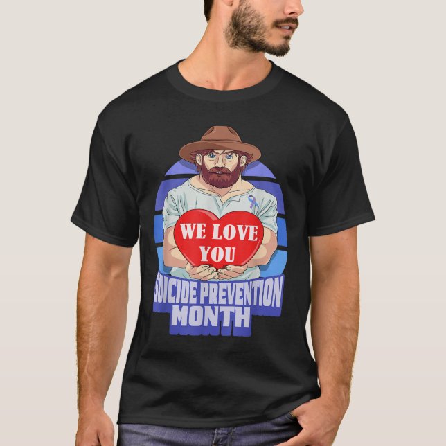 National Suicide Prevention Month Concerned Dad Lo T-Shirt (Front)