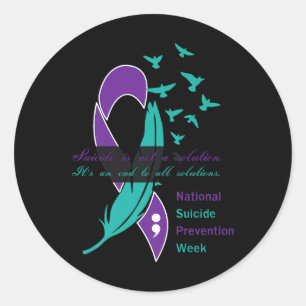 National Suicide Prevention Week Quote Premium Classic Round Sticker
