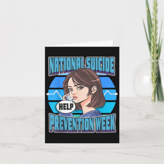 National Suicide Prevention Week Support Mental He Card (Front)
