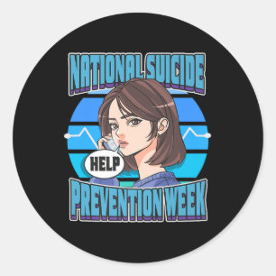 National Suicide Prevention Week Support Mental He Classic Round Sticker