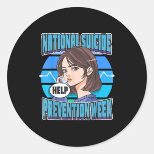 National Suicide Prevention Week Suprt Mental Heal Classic Round Sticker