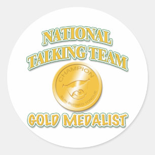 National Talking Team Gold Medallist Classic Round Sticker