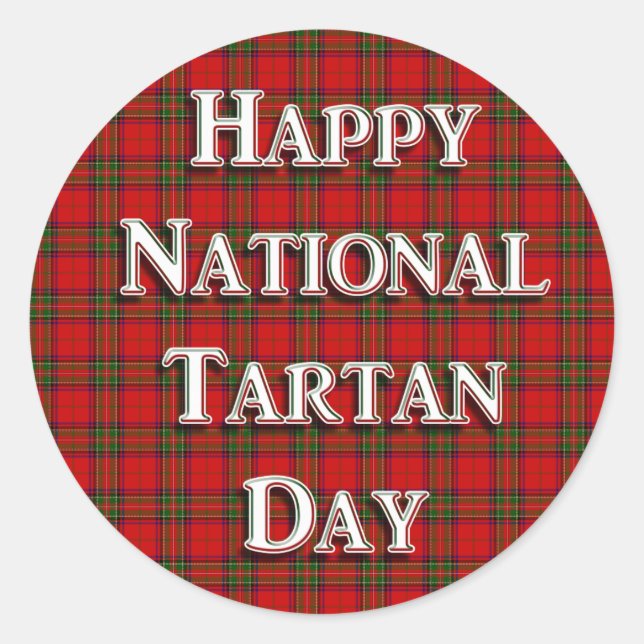 National Tartan Day Classic Round Sticker (Front)