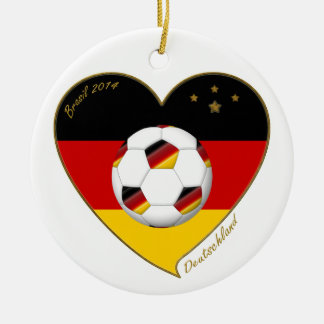 National team of GERMANY SOCCER 2014 and flag Ceramic Tree Decoration