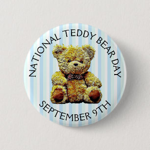 National Teddy Bear Day September 9th Holiday 6 Cm Round Badge
