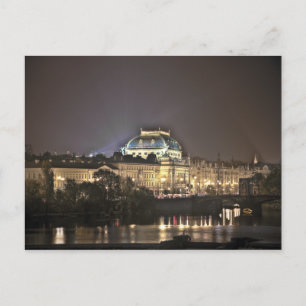 National Theatre Prague Night Postcard
