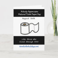 National Toilet Paper Day August 26th Humour Card