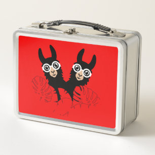 National Twin Day Llama Alpaca December 18 Metal Lunch Box