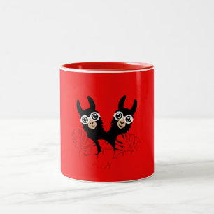 National Twin Day Llama Alpaca December 18 Two-Tone Coffee Mug