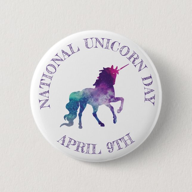 National Unicorn Day April 9th Holidays Button (Front)