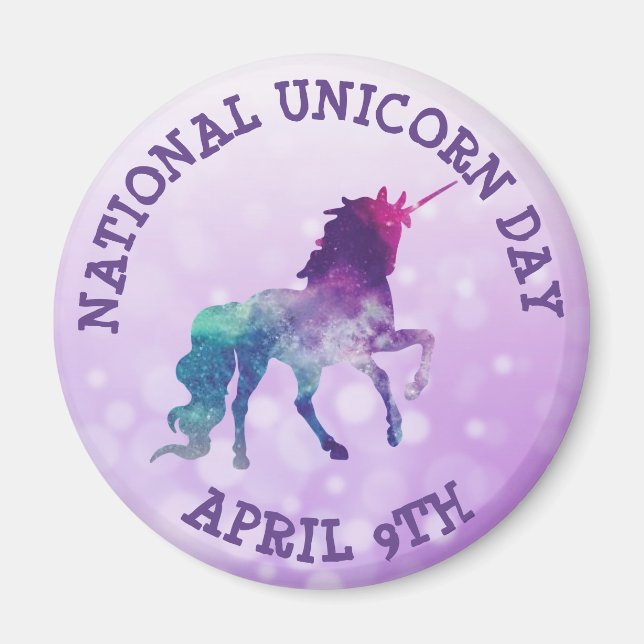 National Unicorn Day April 9th Holidays Magnet (Front)