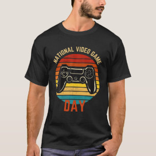 National Video Game Day July 8Th Funny Retro Contr T-Shirt