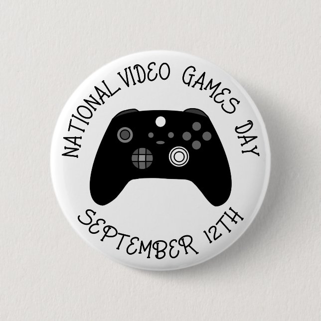 National Video Games Day September 12th 6 Cm Round Badge (Front)