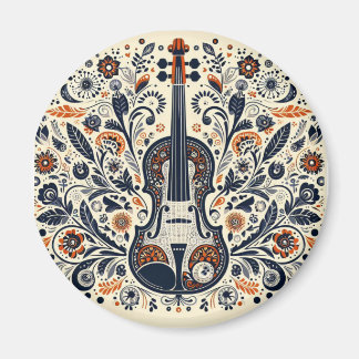National Violin Day Melody Magnets with Folk Art 