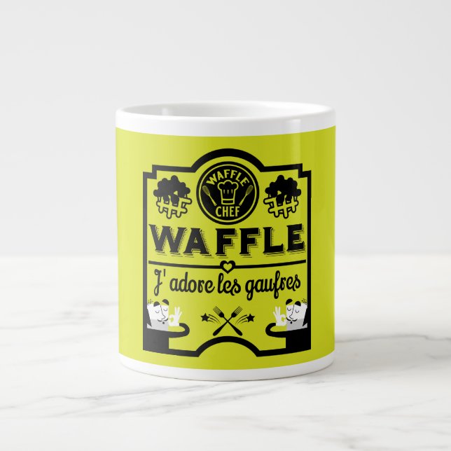National Waffle Day Large Coffee Mug (Front)