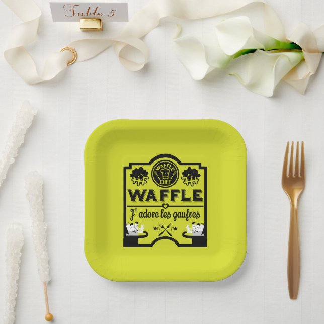 National Waffle Day Paper Plate (Wedding)