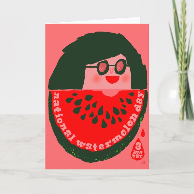 National Watermelon Day August 3 Card (Front)