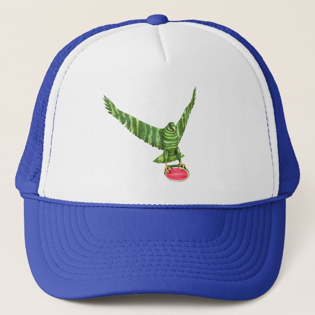 National Watermelon Day Eagle Trucker Hat (Front)