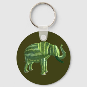 National Watermelon Day Elephant Key Ring