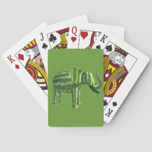 National Watermelon Day Elephant Playing Cards