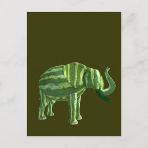 National Watermelon Day Elephant Postcard