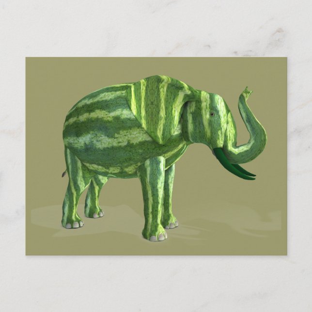 National Watermelon Day Elephant Postcard (Front)