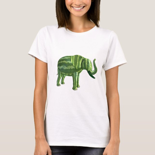 National Watermelon Day Elephant T-Shirt (Front)