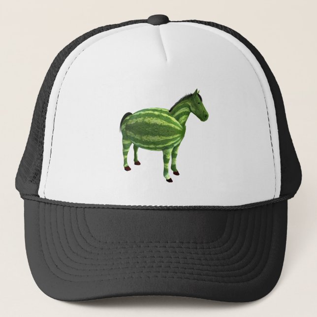National Watermelon Day Horse Trucker Hat (Front)