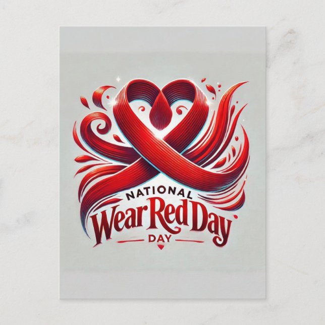 National Wear Red Day Holiday Postcard (Front)
