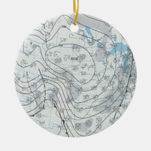National Weather Map Ceramic Tree Decoration