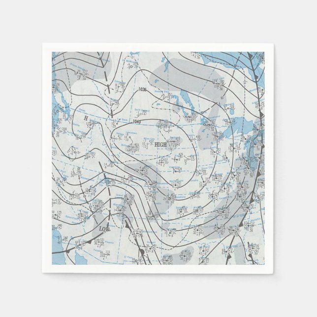 National Weather Map Napkin (Front)