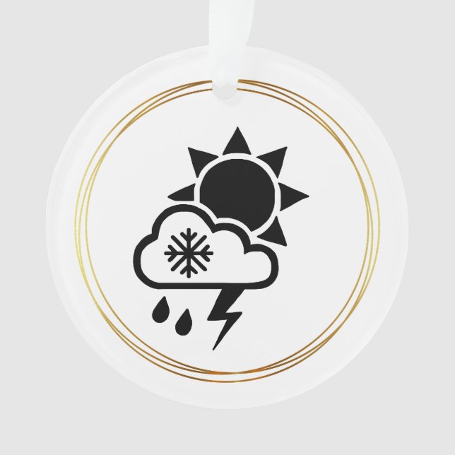 National Weatherperson's Day Ornament with Symbols (Front)