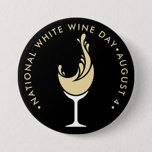 National White Wine Day 7.5 Cm Round Badge
