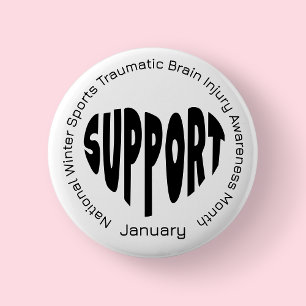 National Winter Sports Traumatic Brain Injury 6 Cm Round Badge