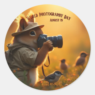 National World Photography Day Classic Round Sticker