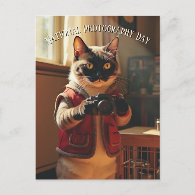 National World Photography Day Postcard (Front)