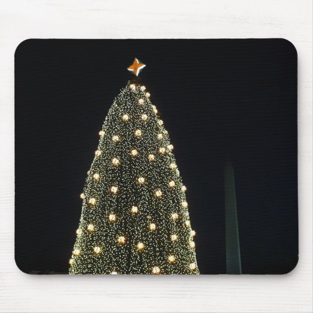 National Xmas Tree & Washington Monument at Night Mouse Mat (Front)