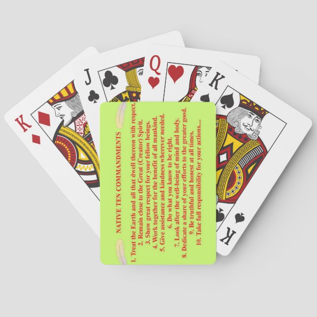 Native 10 Commandments Classic Playing Cards (Back)