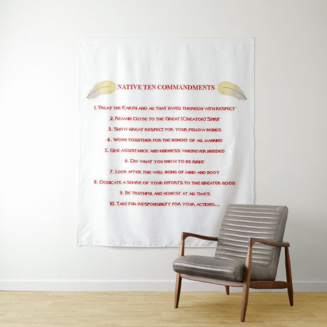 Native 10 Commandments Large Tapestry (In Situ)