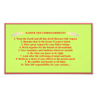 Native 10 Commandments Photo Paper Poster