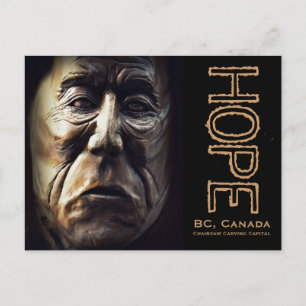 Native Aboriginal Woman Wood Carving Postcard