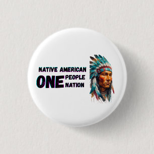 Native American 3 Cm Round Badge
