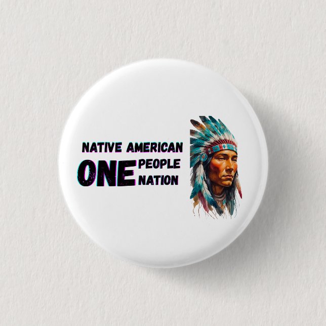 Native American  3 Cm Round Badge (Front)