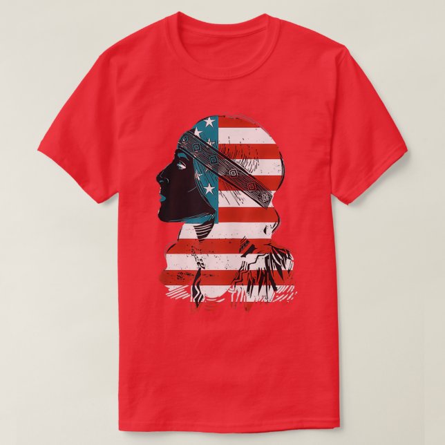 Native American 4th Of July  T-Shirt (Design Front)