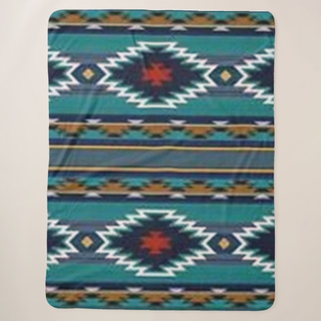 Native American #8 (Simulated) Sherpa Blanket (Front)