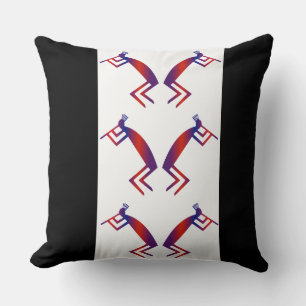 Native American Abstract Kokopelli Throw Pillow