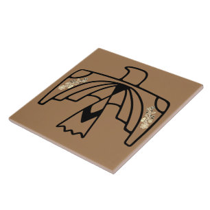 Native American Anishinaabe Eagle Brown Tile
