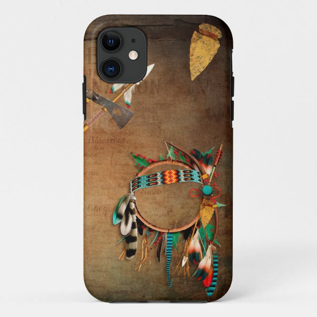 Native American arrowhead hatchet Indian Case-Mate iPhone Case (Back)