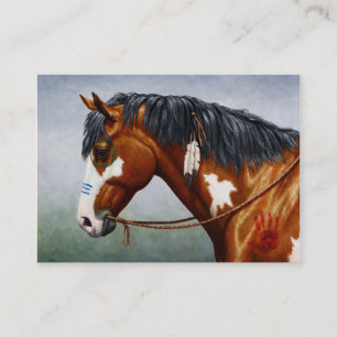 Native American Bay Pinto War Horse Business Card